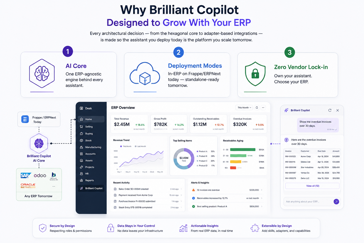 Brilliant Copilot analytics and insights surfaced over ERP data