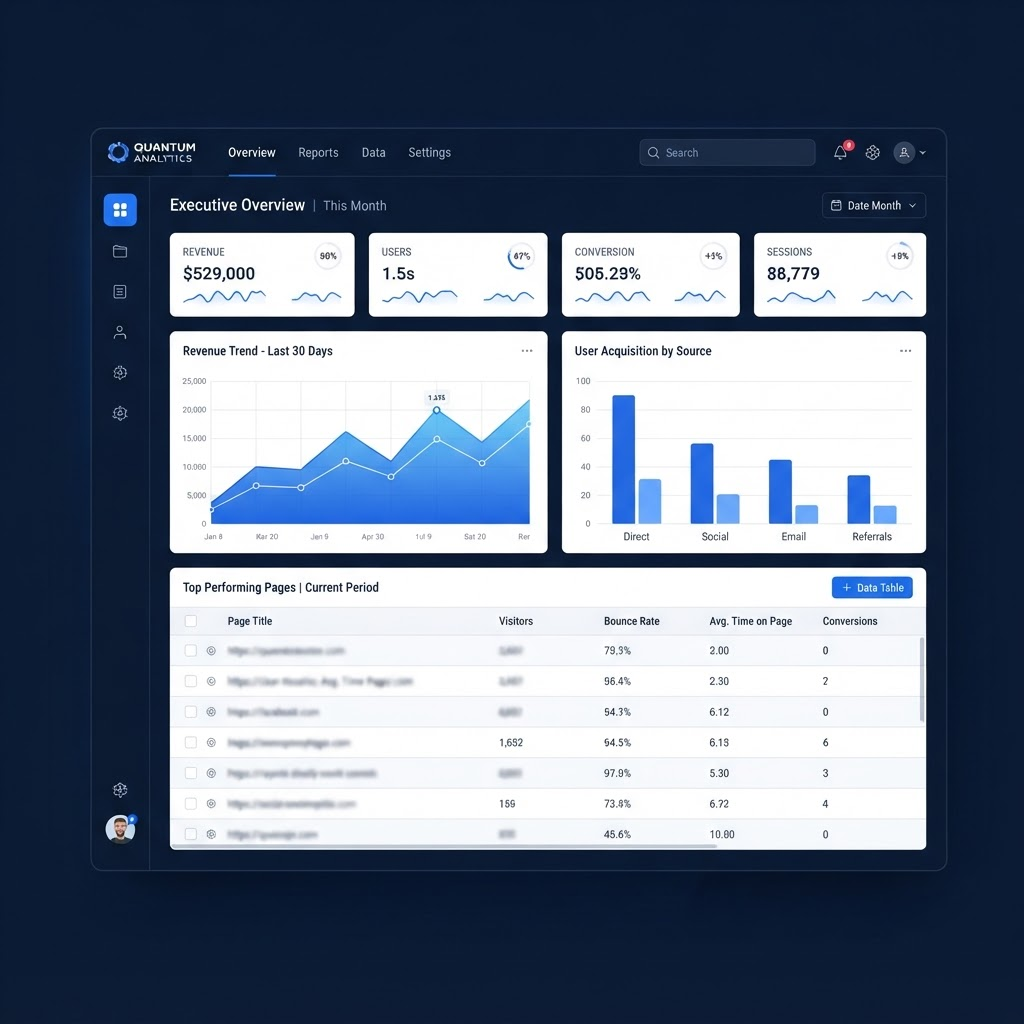 Brilliant Node SaaS analytics dashboard interface